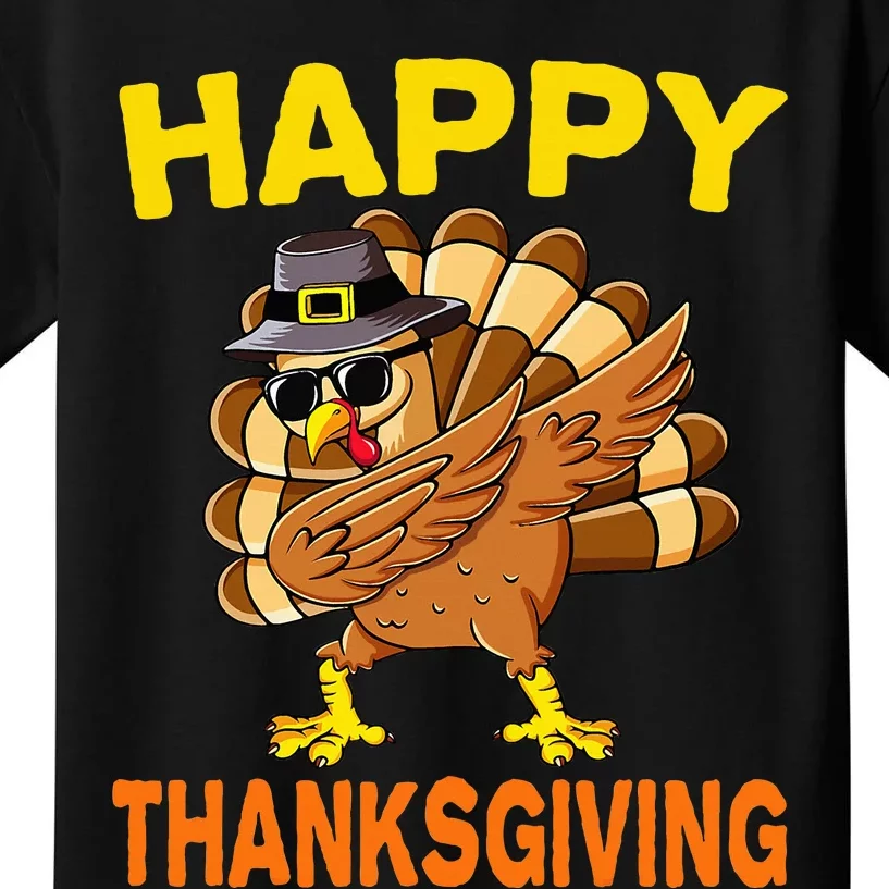 Happy Thanksgiving Pilgrim Turkey Kids T-Shirt