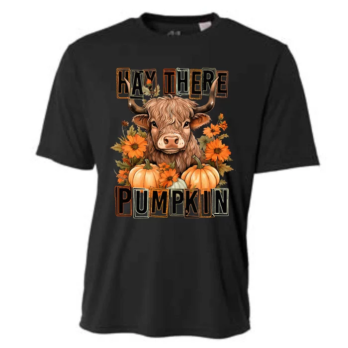 Hay There Pumkin Highland Cow Fall Autumn Thanksgiving Cooling Performance Crew T-Shirt