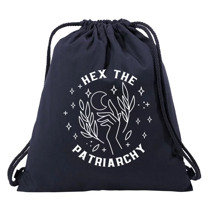 Hex The Patriarchy Shirt Feminist Witch Drawstring Bag