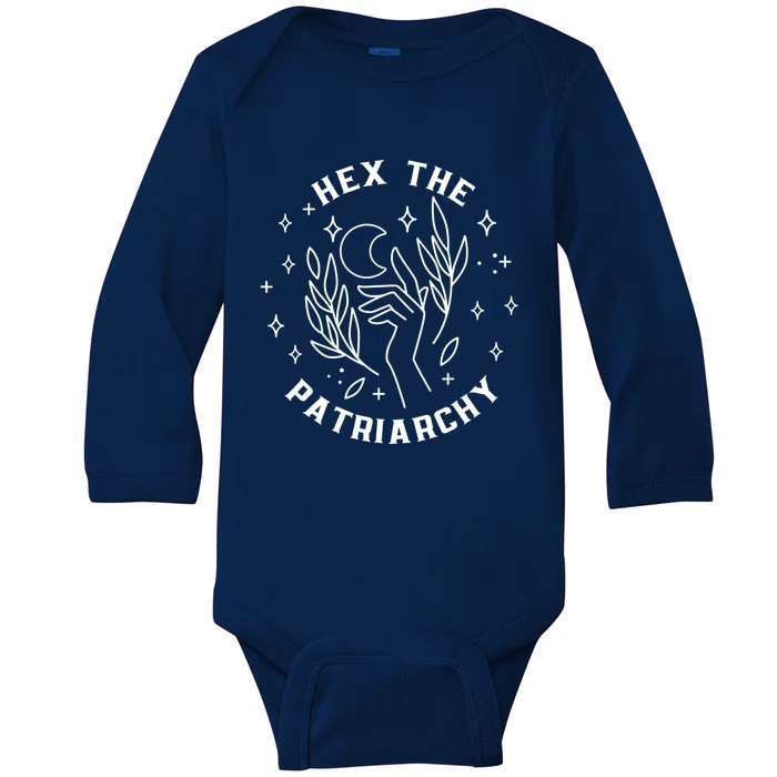 Hex The Patriarchy Shirt Feminist Witch Baby Long Sleeve Bodysuit