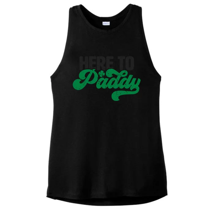 Here To Paddy Gift Funny Saint Patrick's Day Gift Ladies Tri-Blend Wicking Tank