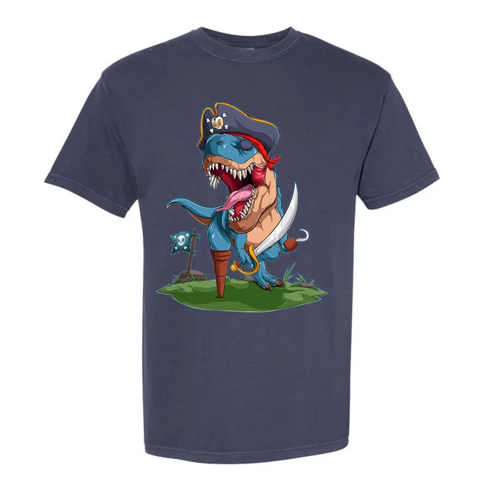 Halloween TRex Pirate Costume Garment-Dyed Heavyweight T-Shirt