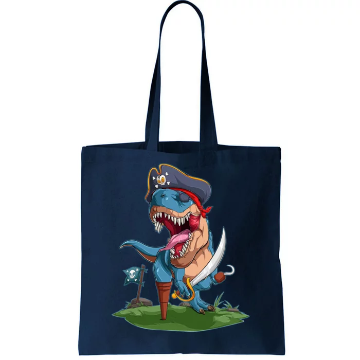 Halloween TRex Pirate Costume Tote Bag