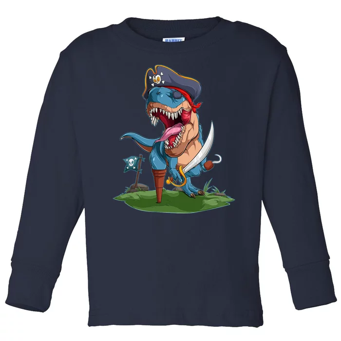 Halloween TRex Pirate Costume Toddler Long Sleeve Shirt