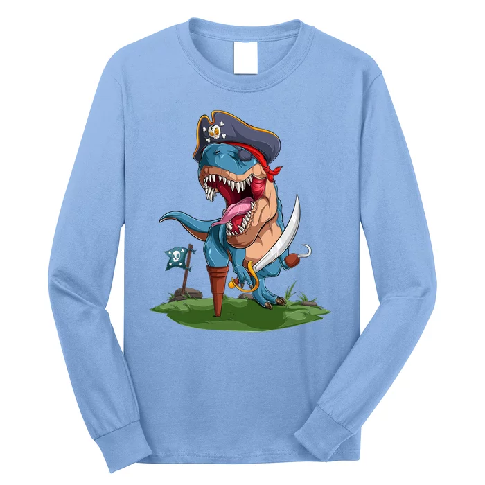 Halloween TRex Pirate Costume Long Sleeve Shirt