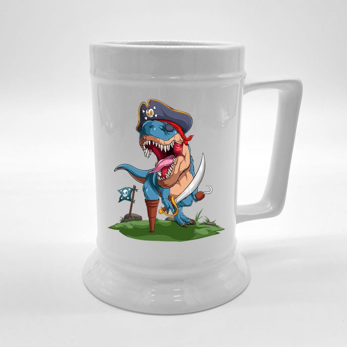 Halloween TRex Pirate Costume Front & Back Beer Stein