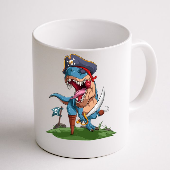 Halloween TRex Pirate Costume Front & Back Coffee Mug