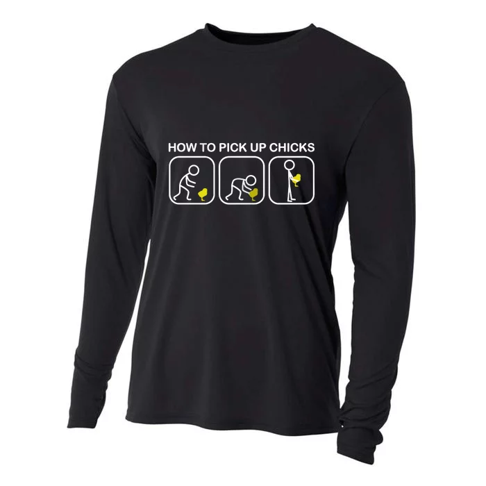 How To Pick Up Chicks Funny Cooling Performance Long Sleeve Crew