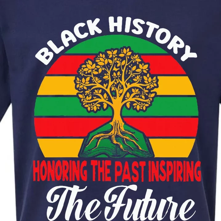 Honoring The Past Inspiring The Future Black History Month Sueded Cloud Jersey T-Shirt