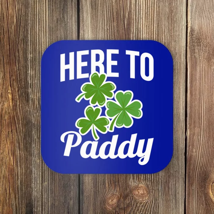 Here To Paddy Four Leaf Clover Shamrock St Patricks Day Gift Coaster