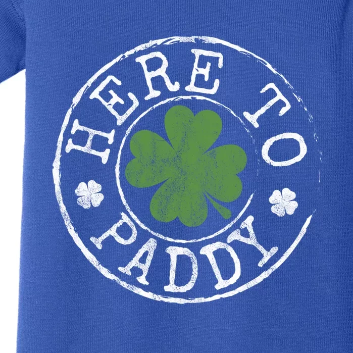 Here To Paddy Funny Clovers Stamp St Patrick's Day Meaningful Gift Baby Bodysuit