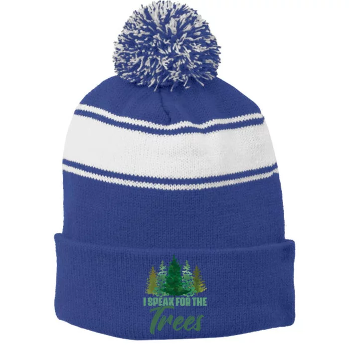 Hippie Tree Planting Earth Day Nature Lover Gift Stripe Pom Pom Beanie