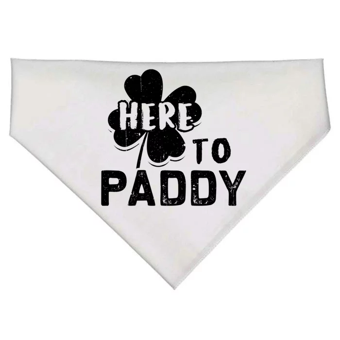 Here To Paddy Funny St Patrick's Day Gift Cool Gift USA-Made Doggie Bandana