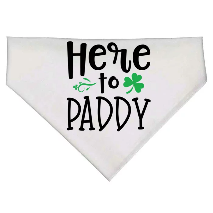 Here To Paddy Funny St Patricks Day Party Irish Theme Gift USA-Made Doggie Bandana