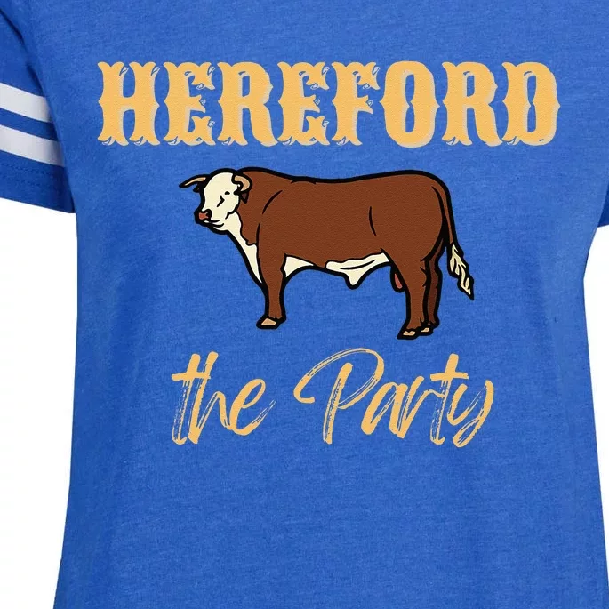 Herefords The Party Funny Cows Cattle Farm Farmer Fashion Enza Ladies Jersey Football T-Shirt