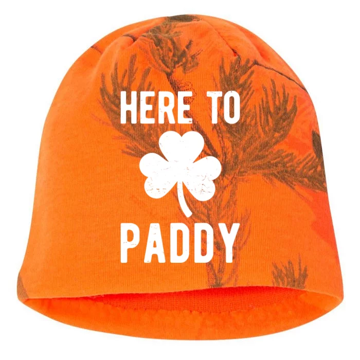 Here To Paddy St Patricks Day Kati - Camo Knit Beanie