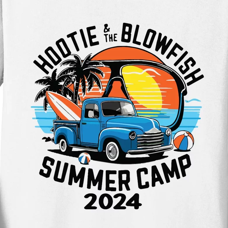 Hootie The Puffer Fish Summer 2024 Camping Adventure Kids Long Sleeve Shirt