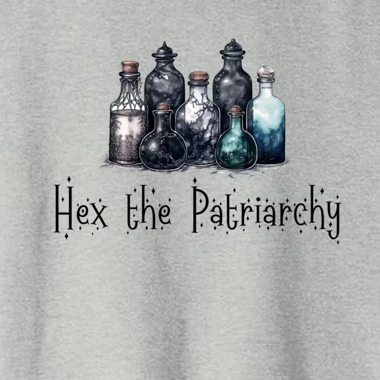 Hex Th Patriarchy Feminist Witch Celestial Occult Witchcraft Gift Women's Crop Top Tee