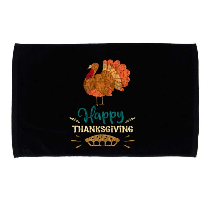 Happy Thanksgiving Pie Turkey Costume Family Pajama Party Microfiber Hand Towel