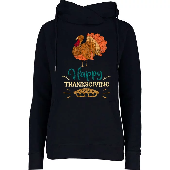 Happy Thanksgiving Pie Turkey Costume Family Pajama Party Womens Funnel Neck Pullover Hood