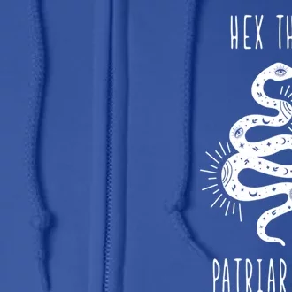 Hex The Patriarchy Witch Tarot Feminism Witchcraft Snake Gift Full Zip Hoodie