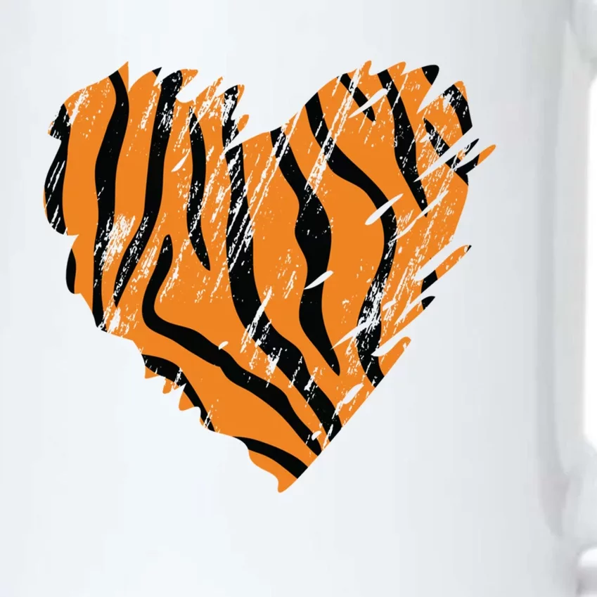 Heart Tiger Print Gift Black Color Changing Mug