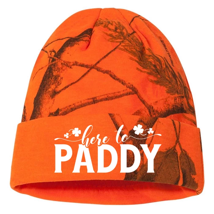 Here To Paddy St Patrick Day Gift Kati - 12in Camo Beanie