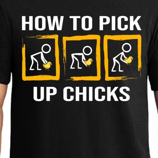 How To Pick Up Chicks Funny Sarcastic Gift Humor Lover Gift Pajama Set