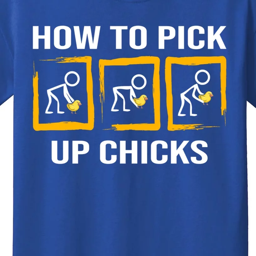 How To Pick Up Chicks Funny Sarcastic Gift Humor Lover Gift Kids T-Shirt