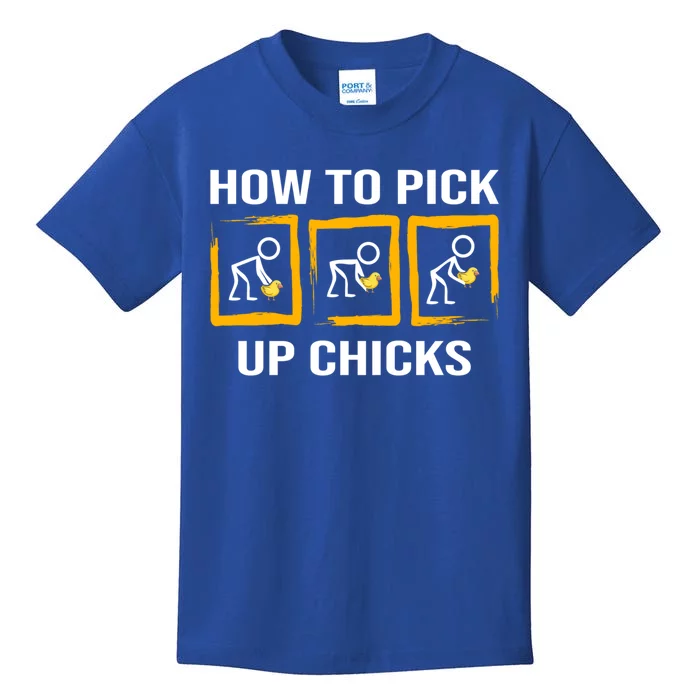 How To Pick Up Chicks Funny Sarcastic Gift Humor Lover Gift Kids T-Shirt