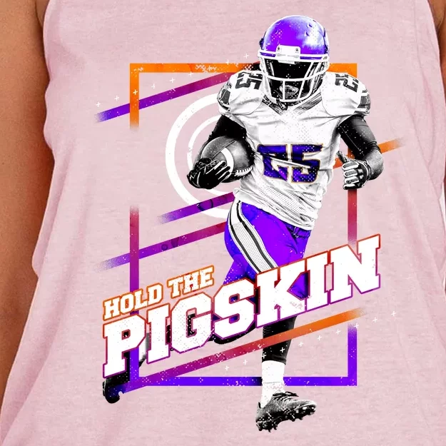 Hold The Pigskin Women's Knotted Racerback Tank