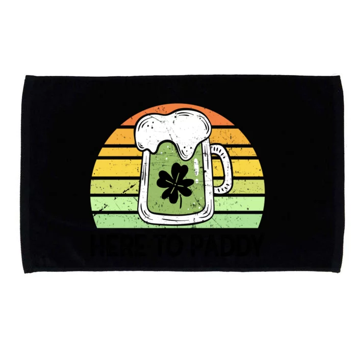 Here To Paddy St Patricks Vintage Ing Funny Gift Microfiber Hand Towel