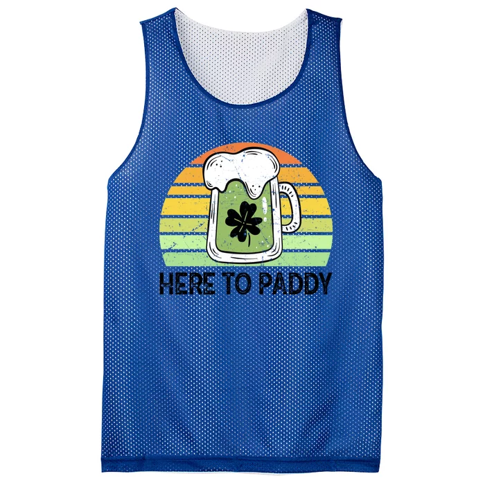 Here To Paddy St Patricks Vintage Ing Funny Gift Mesh Reversible Basketball Jersey Tank