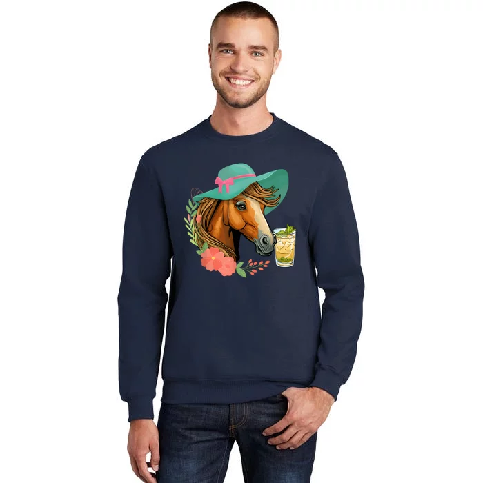 Horse Tea Party Horses Horseman Equestrian Riding Tall Sweatshirt