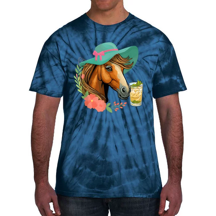 Horse Tea Party Horses Horseman Equestrian Riding Tie-Dye T-Shirt