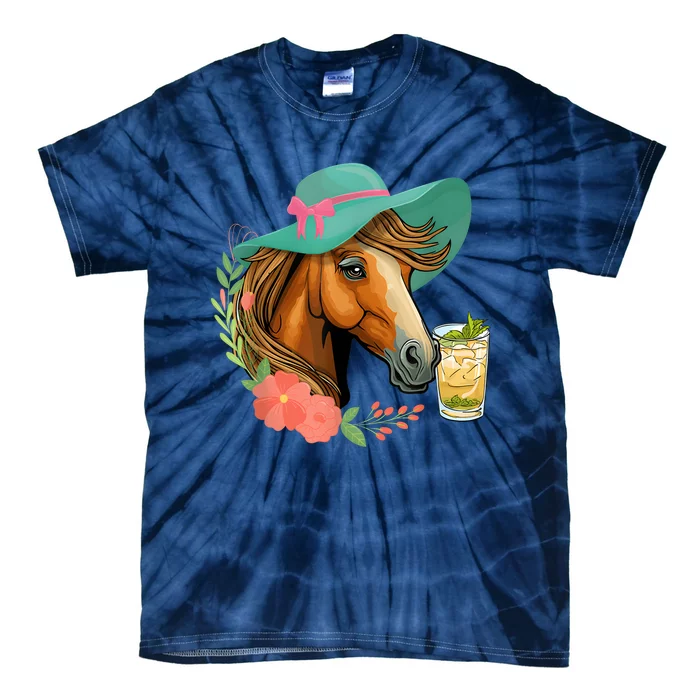 Horse Tea Party Horses Horseman Equestrian Riding Tie-Dye T-Shirt