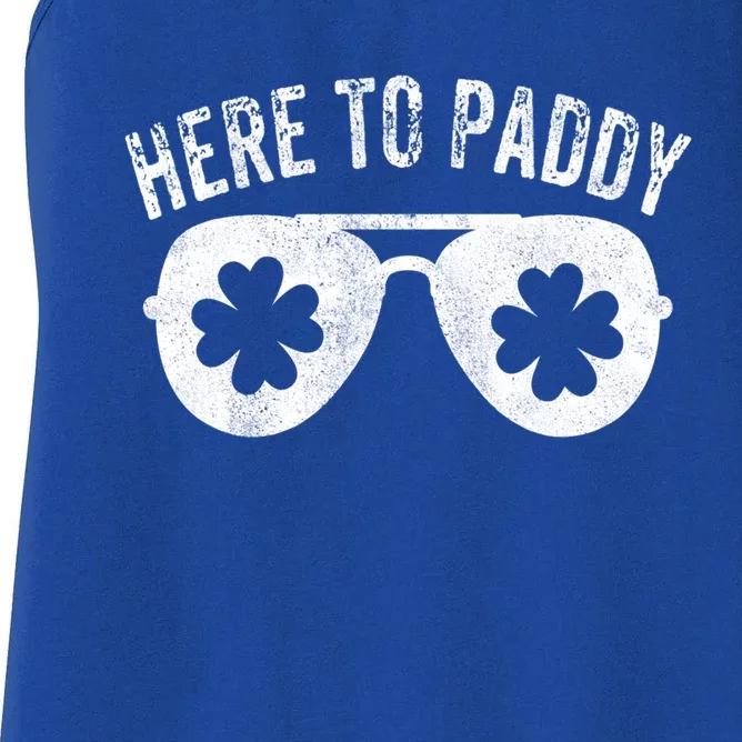 Here To Paddy St Patrick's Day Cute Funny St Paddy's Outfit Great Gift Women's Racerback Tank