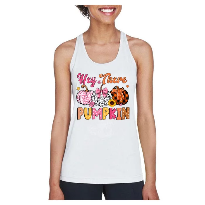 Hey There Pumpkin Fall Season Halloween Lover Women's Racerback Tank