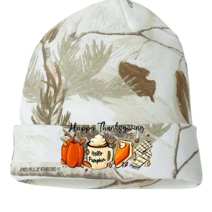 Happy Thanksgiving Pumpkin Funny Gifts Kati - 12in Camo Beanie