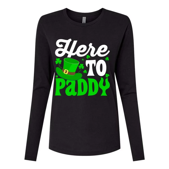 Here To Paddy Gift Womens Cotton Relaxed Long Sleeve T-Shirt