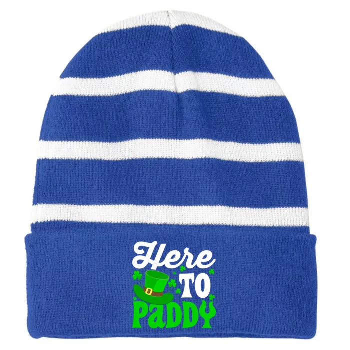 Here To Paddy Gift Striped Beanie with Solid Band