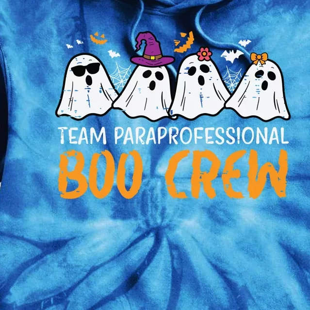 Halloween Team Paraprofessional Boo Crew Para Costume Women Tie Dye Hoodie