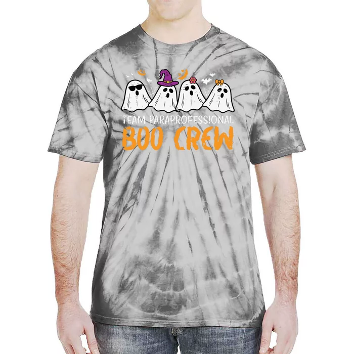 Halloween Team Paraprofessional Boo Crew Para Costume Women Tie-Dye T-Shirt