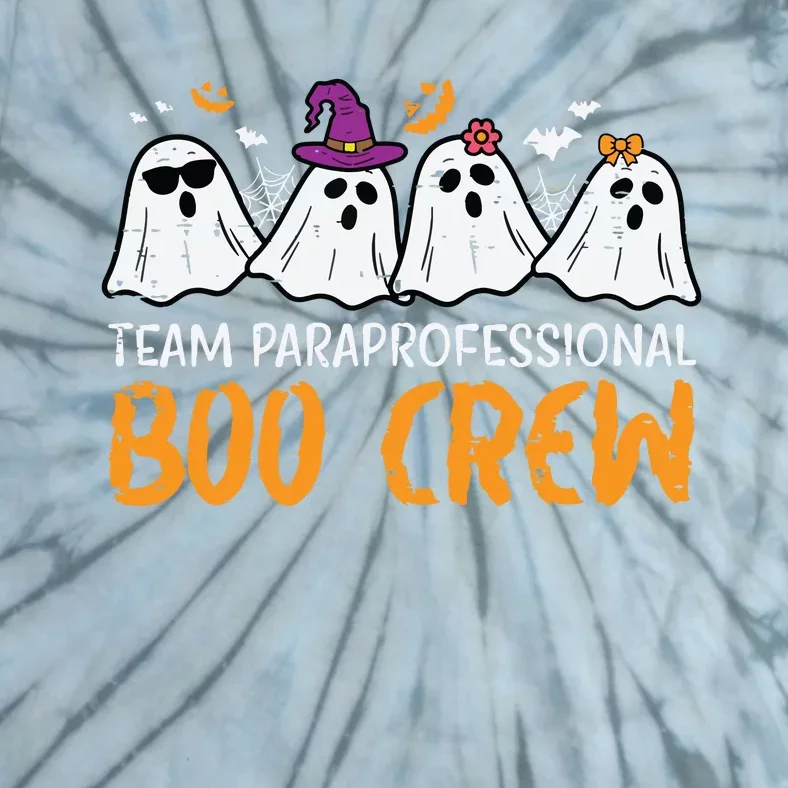 Halloween Team Paraprofessional Boo Crew Para Costume Women Tie-Dye T-Shirt