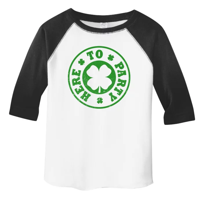 Here To Party St Patricks Day Shamrock Paddys Day Gift Toddler Fine Jersey T-Shirt