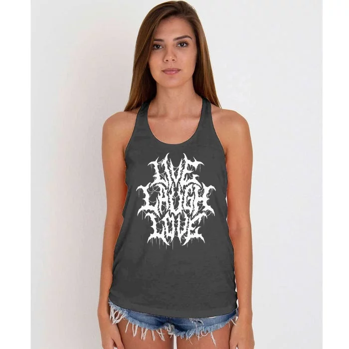 Hilarious Typography Parody with Black Metal Twist Women's Knotted Racerback Tank