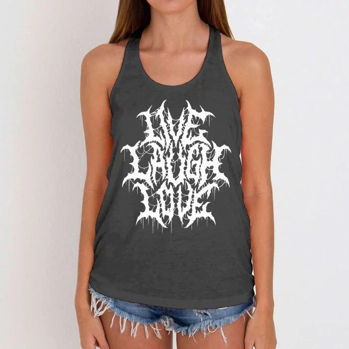 Hilarious Typography Parody with Black Metal Twist Women's Knotted Racerback Tank