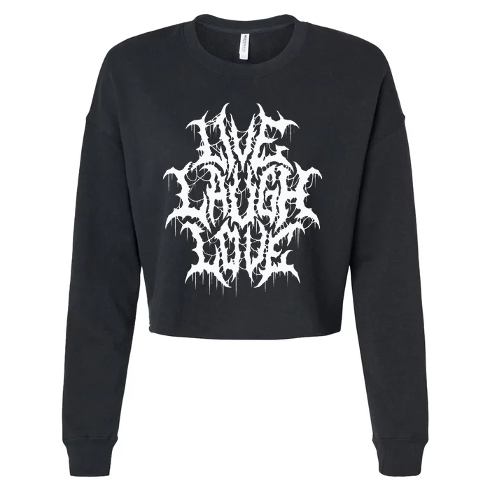 Hilarious Typography Parody with Black Metal Twist Cropped Pullover Crew