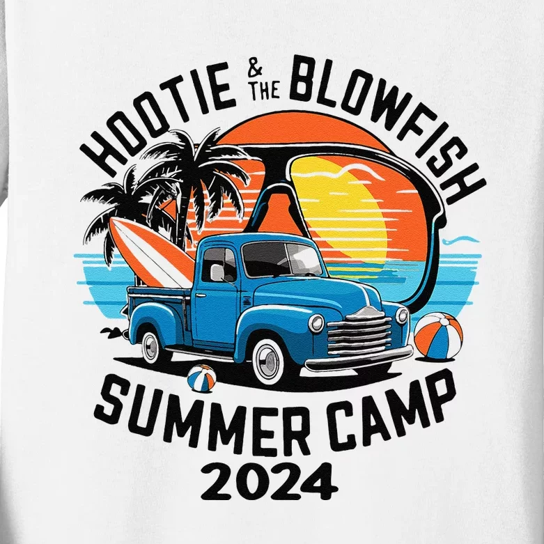 Hootie The Puffer Fish Summer 2024 Camping Adventure Gift Kids Long Sleeve Shirt