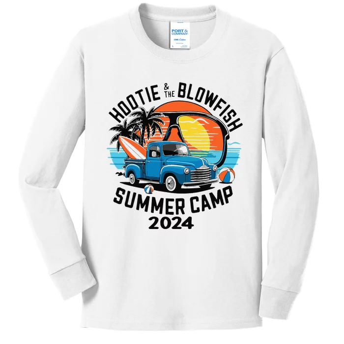 Hootie The Puffer Fish Summer 2024 Camping Adventure Gift Kids Long Sleeve Shirt